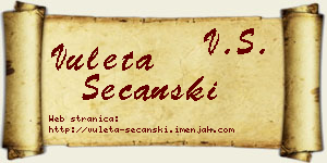 Vuleta Sečanski vizit kartica